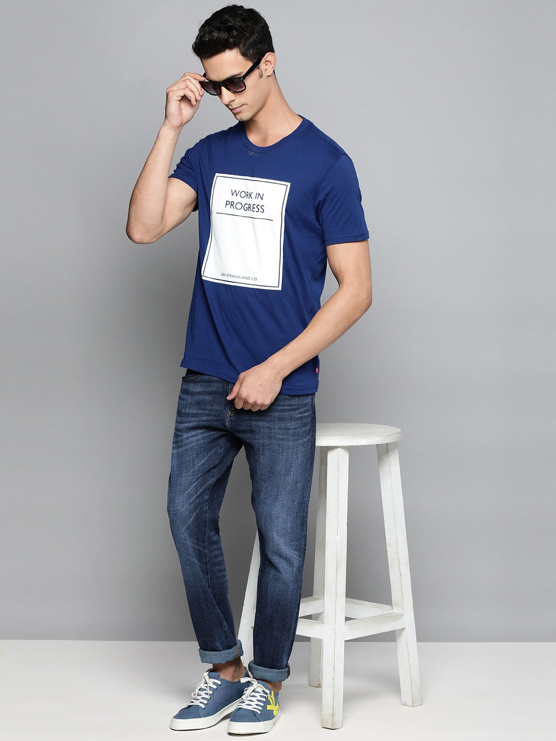 Men's 512 Blue Slim Tapered Fit Mid Rise Jeans