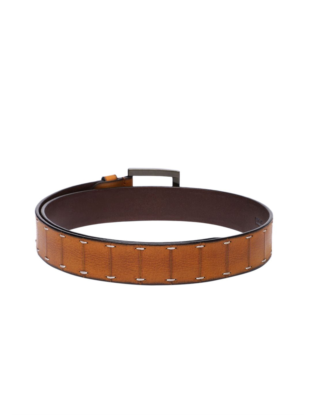 Men's Tan Textured Belt - 30921ca4-0d5e-45fb-ad07-02482fd5a4ec1742204305739-Men-Textured-Leather-Belt-5411742204305577-2 View