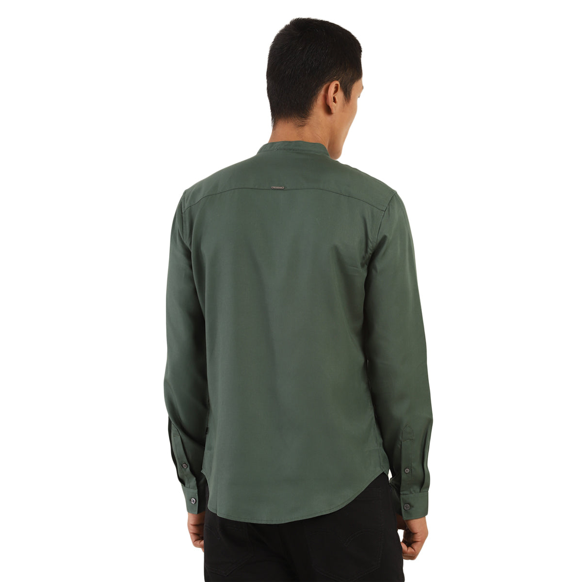 Men's Green Solid Shirt