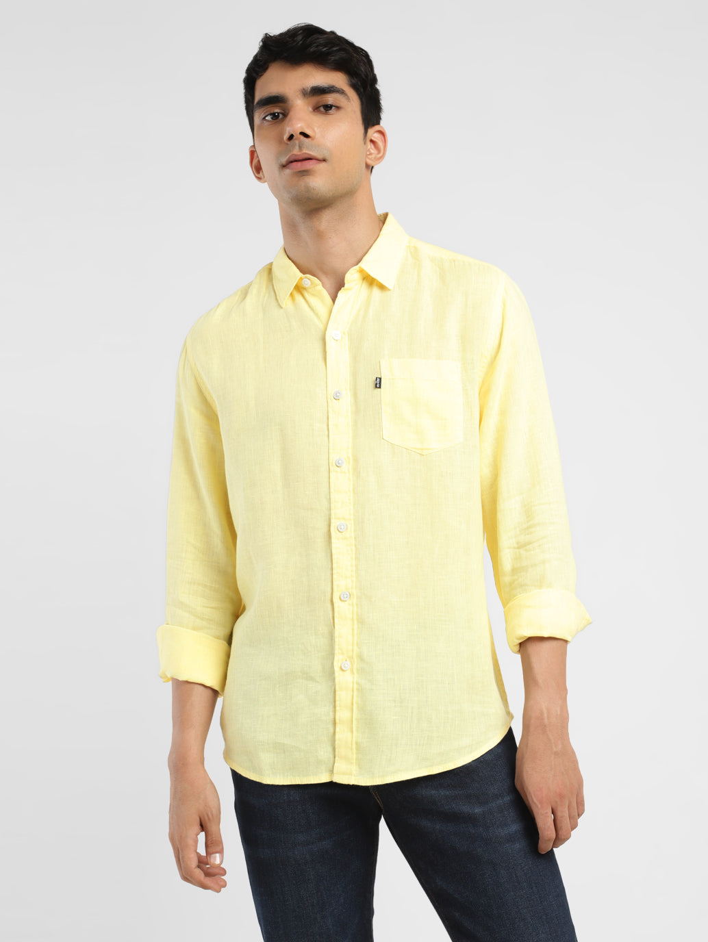 Men's Solid Slim Fit Linen Shirt