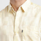 Men's Checkered Spread Collar Shirt Beige