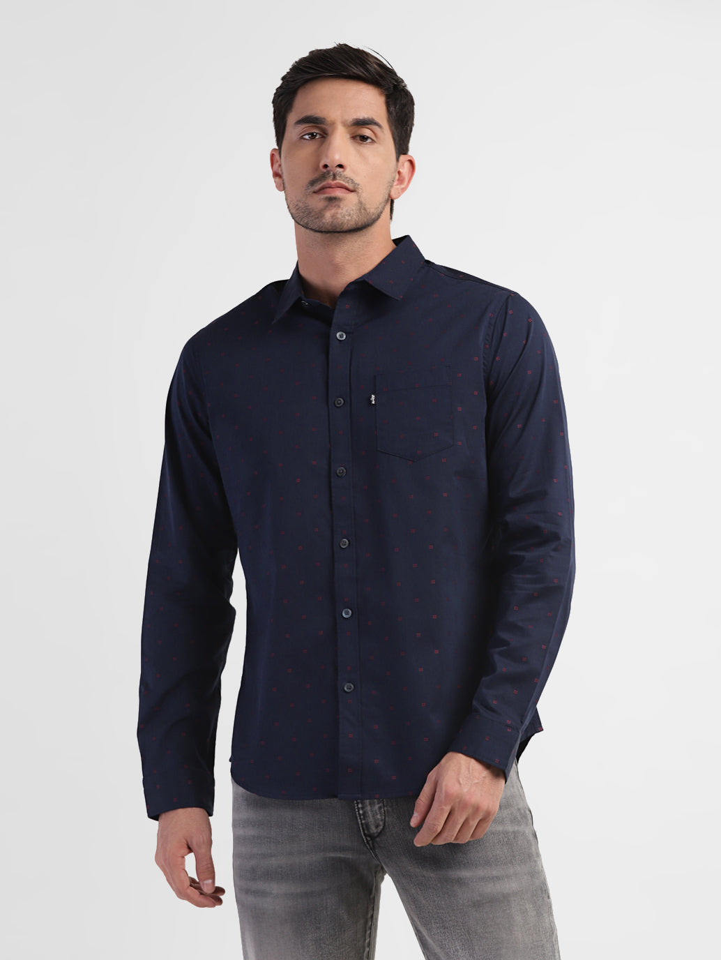 Men's Geometric Print Slim Fit Shirt