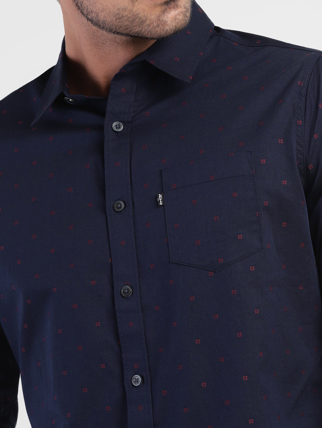 Men's Geometric Print Slim Fit Shirt