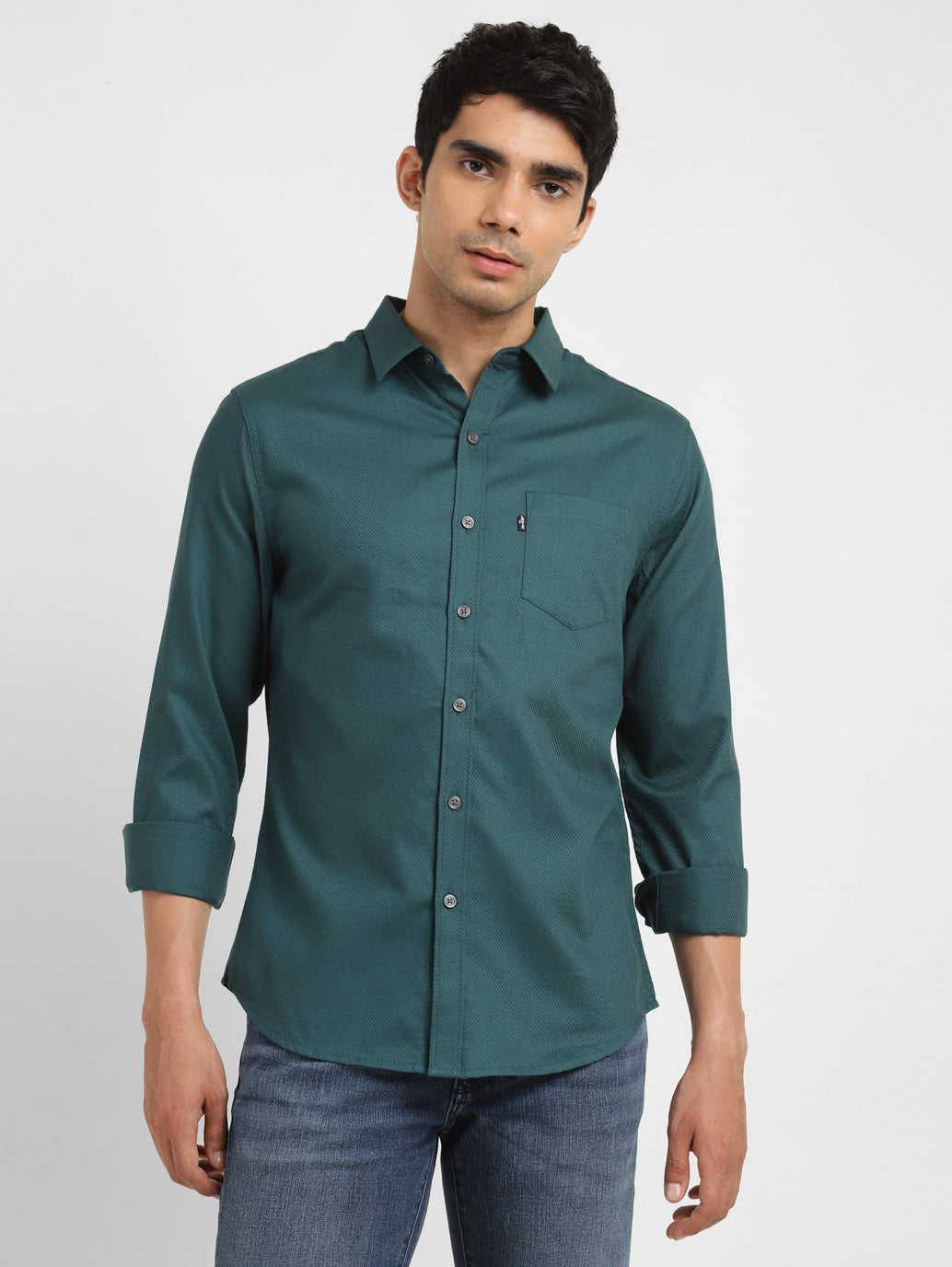 Men's Self Design Slim Fit Shirt