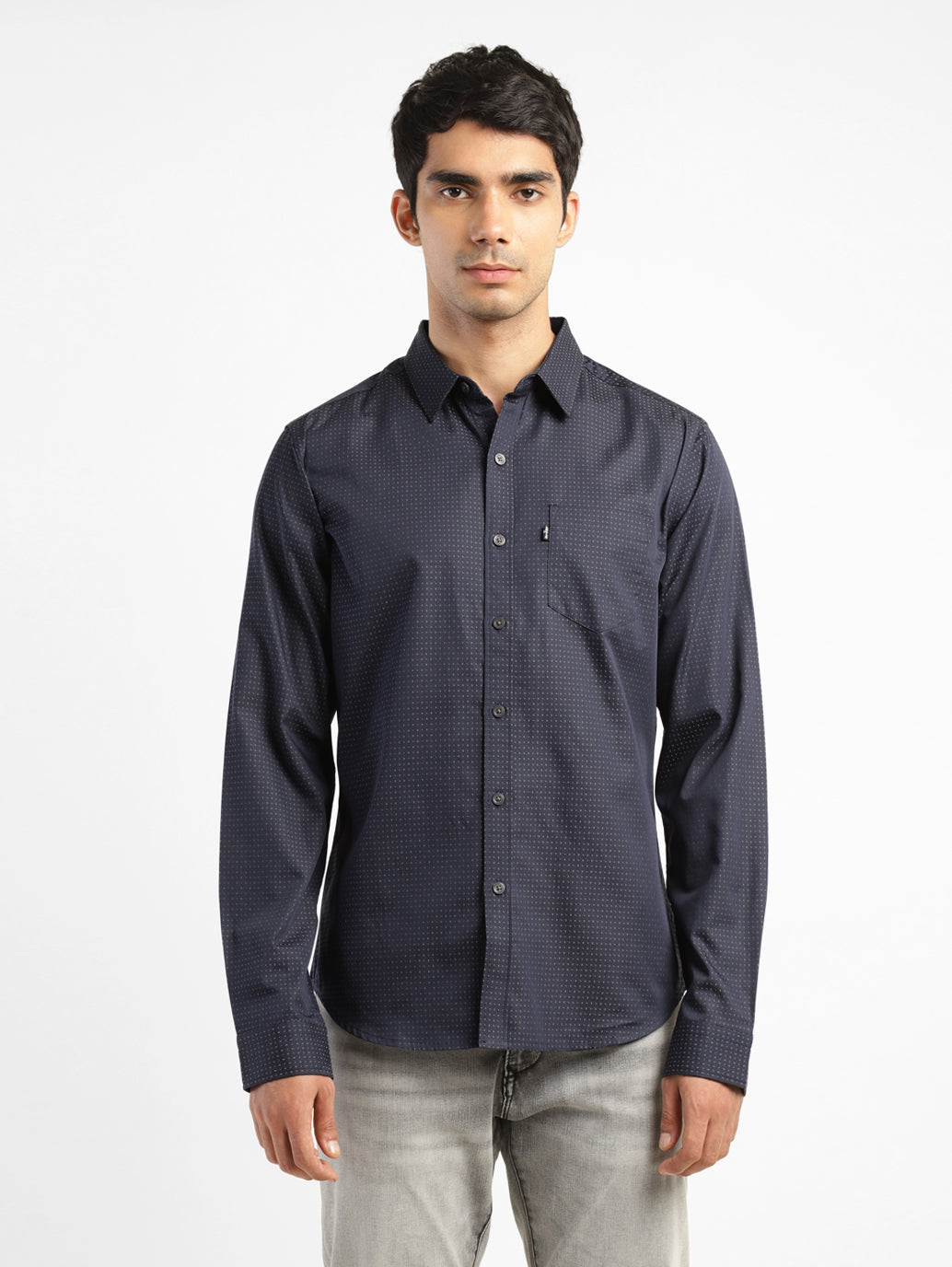 Men's Self Design Slim Fit Shirt