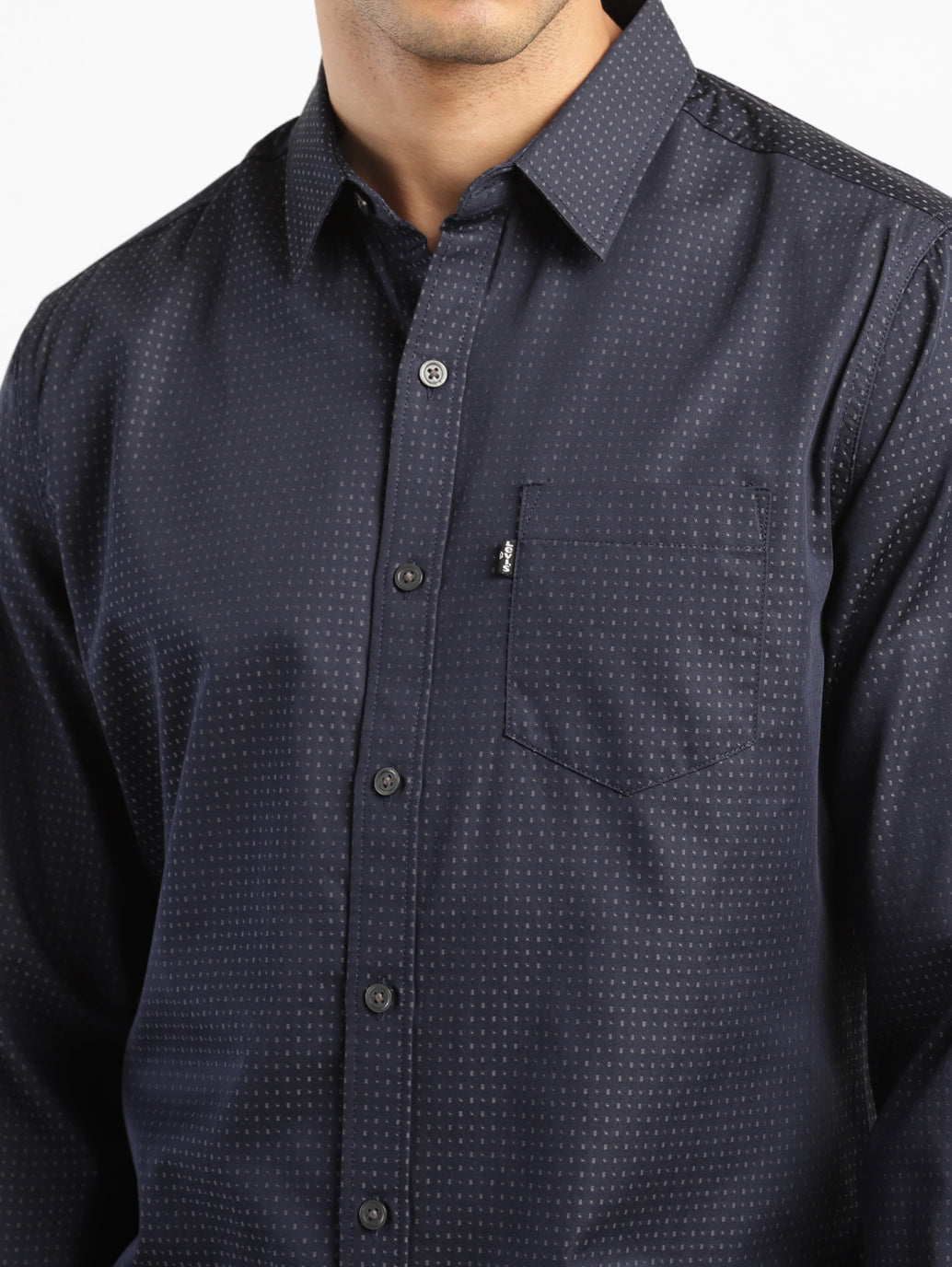 Men's Self Design Slim Fit Shirt - c21662e7-958f-4246-a994-cdd947cdbe66 View