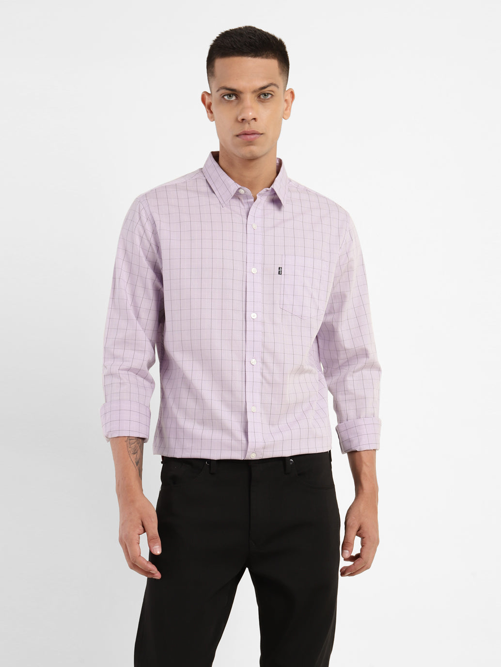 Men's Checkered Slim Fit Shirt - 5f72e563-11bd-49e8-881c-ecfa642e1dd7 View