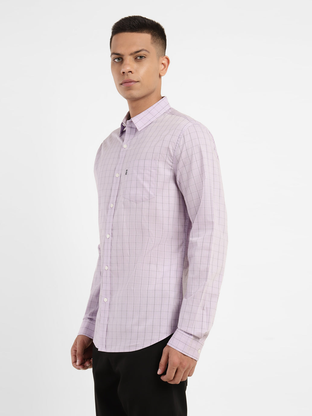 Men's Checkered Slim Fit Shirt - 34677b40-3bd6-49c3-9096-f49693653150 View