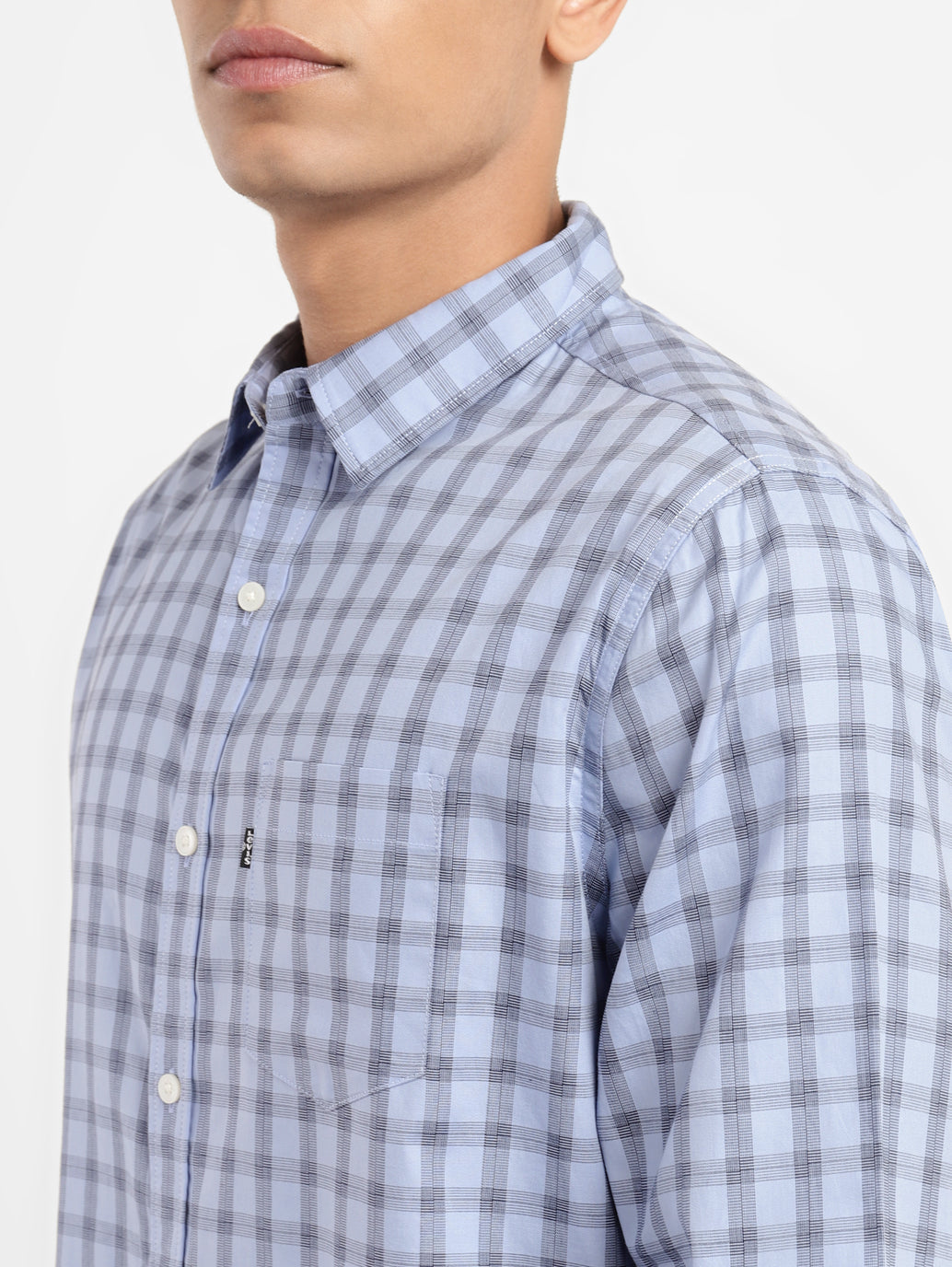 Men's Checkered Spread Collar Shirt