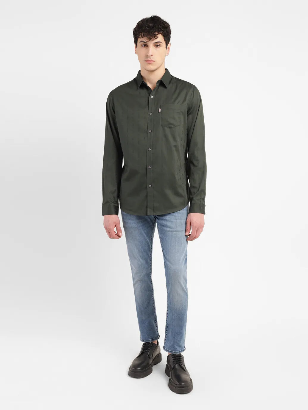 Men's Redloop Self Design Slim Fit Shirt
