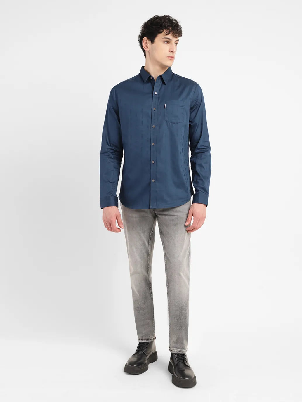 Men's Self Design Slim Fit Shirt