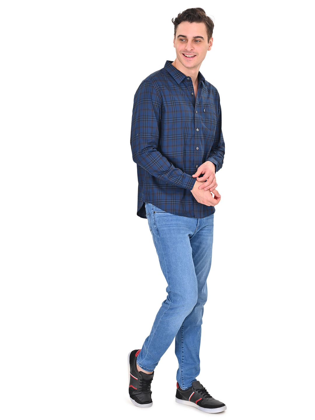 Men's Redloop Checkered Slim Fit Shirt - 4 View