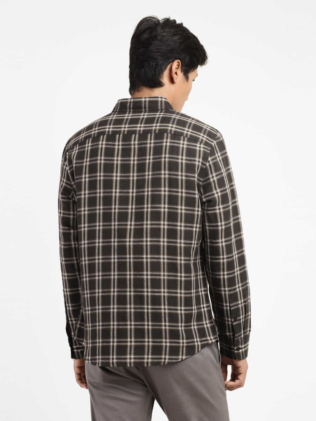 Men's Checkered Spread Collar Shirt - 260945f1-efbf-4cca-9ebd-785ce8b451ff View