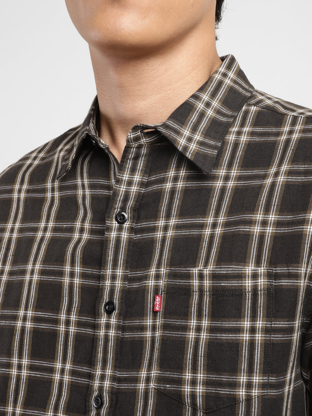 Men's Checkered Spread Collar Shirt - ba7ac12c-91e7-450d-a822-5c30af3c1199 View
