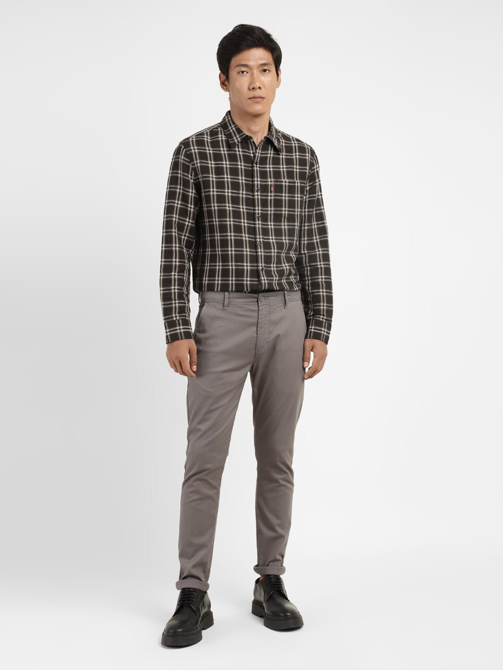 Men's Checkered Spread Collar Shirt - 0e7024d6-0a34-4da9-8cf6-410ae93e3f2d View