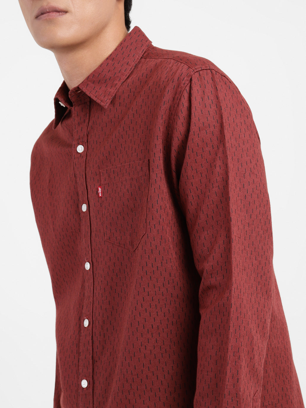 Men's Printed Spread Collar Shirt