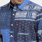 Men's Ethnic Motifs Slim Fit Shirt Blue - cfad1537-07a2-4456-b621-1d667f93b9ef View