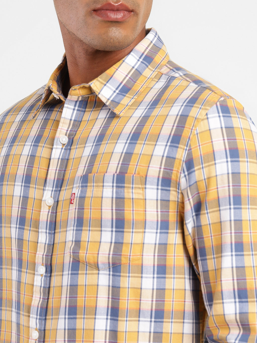 Levis yellow check shirt hotsell