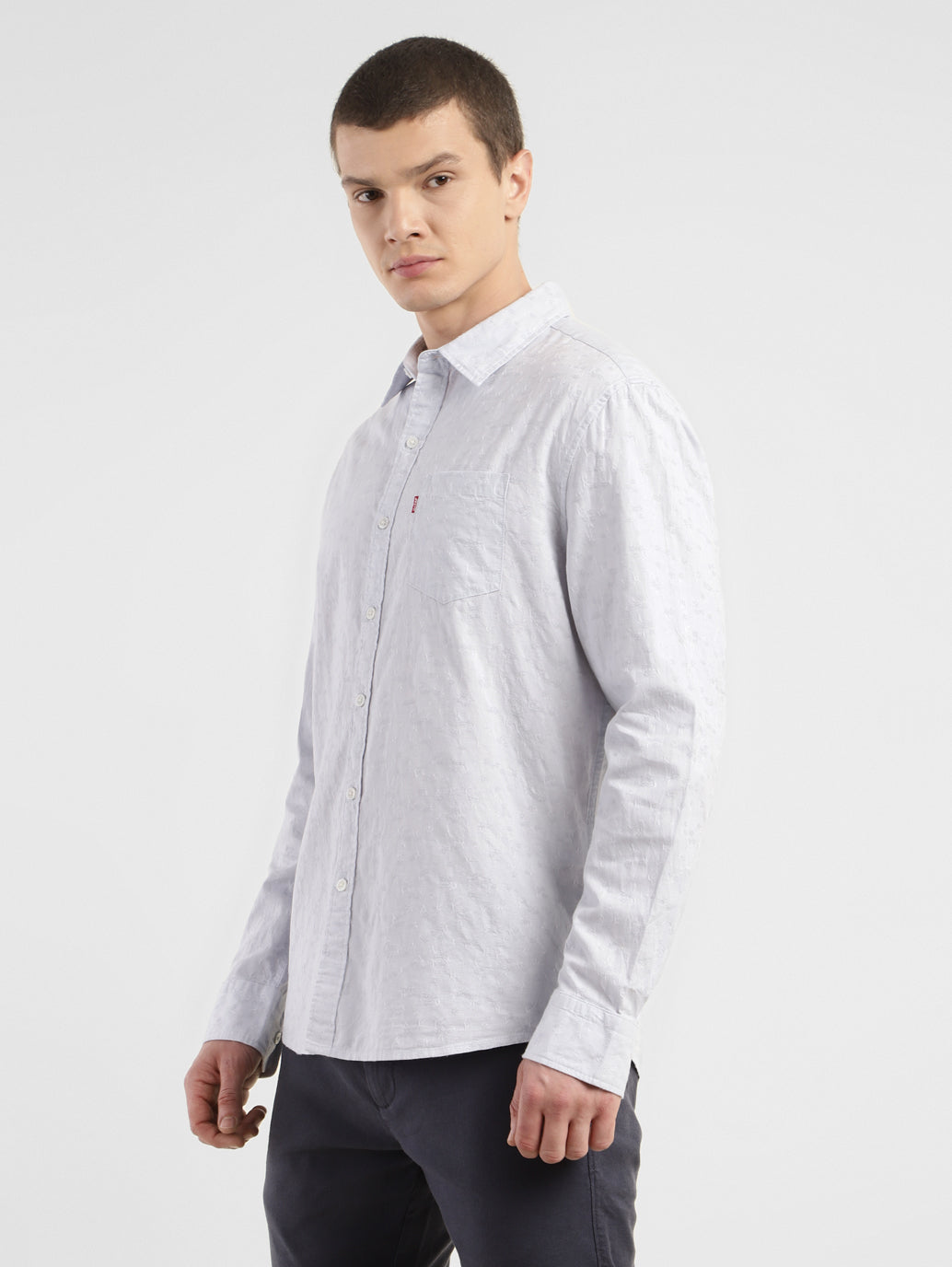 Men's Self Design Slim Fit Linen Shirt