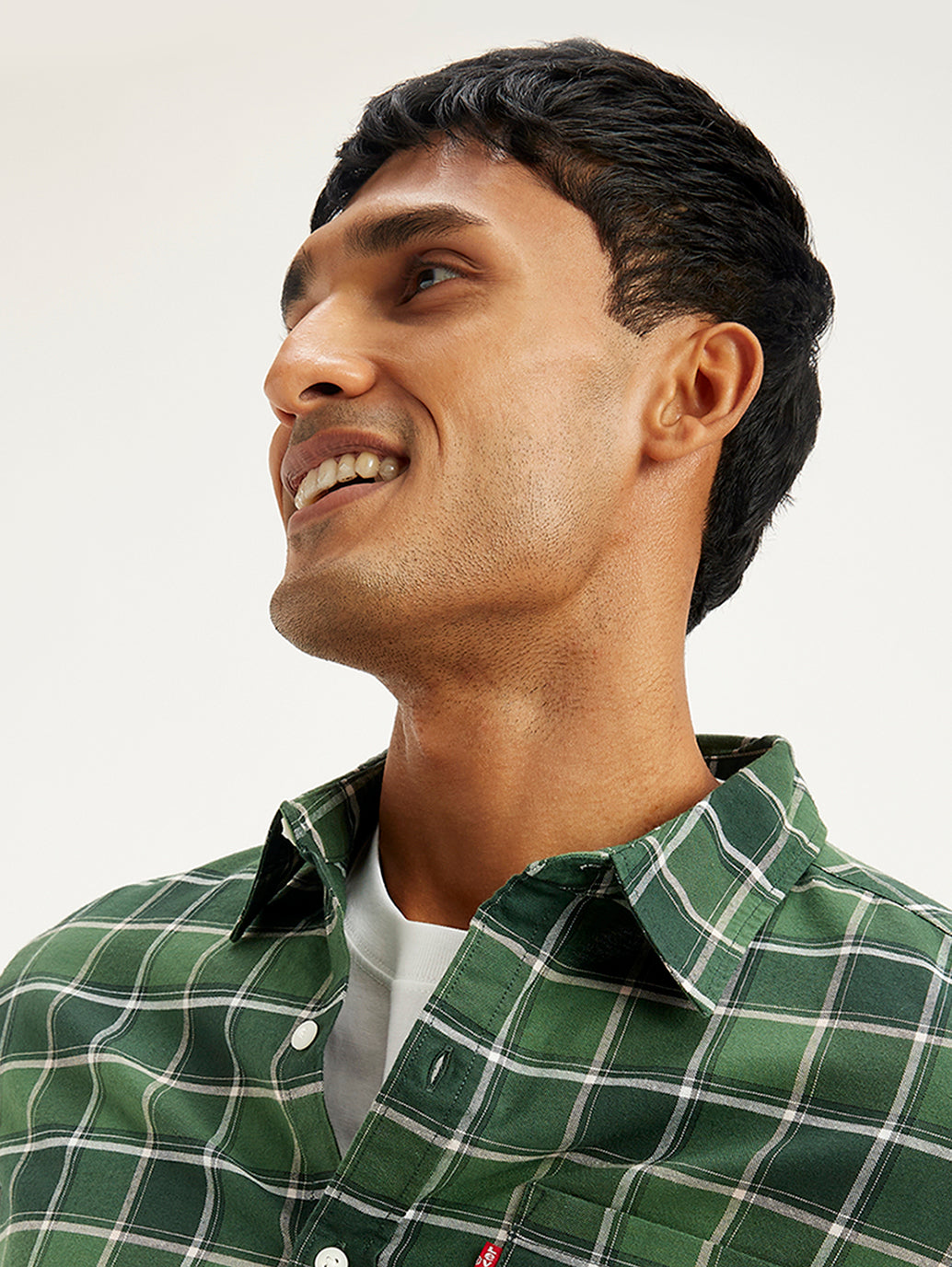 Men's Checkered Spread Collar Shirt