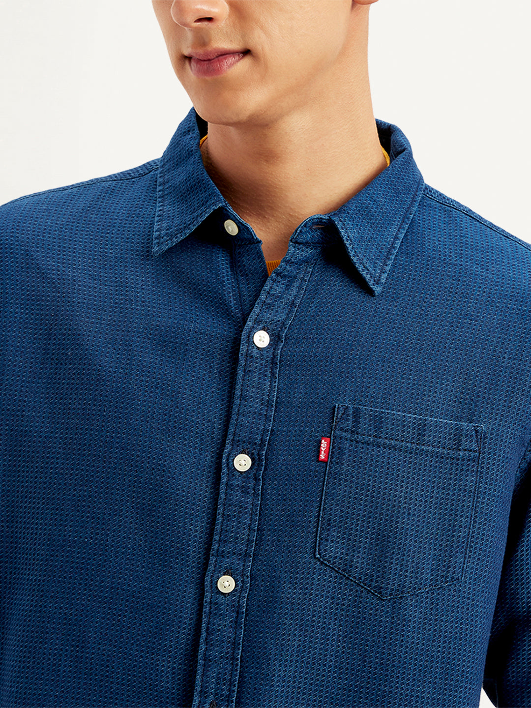 Men's Solid Regular Fit Denim Shirt