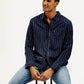 Men's Striped Slim Fit Corduroy Shirt - Styleshot View