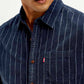 Men's Striped Slim Fit Corduroy Shirt - Detail View