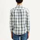 Men's Plaid White Slim Fit Shirt - Back View