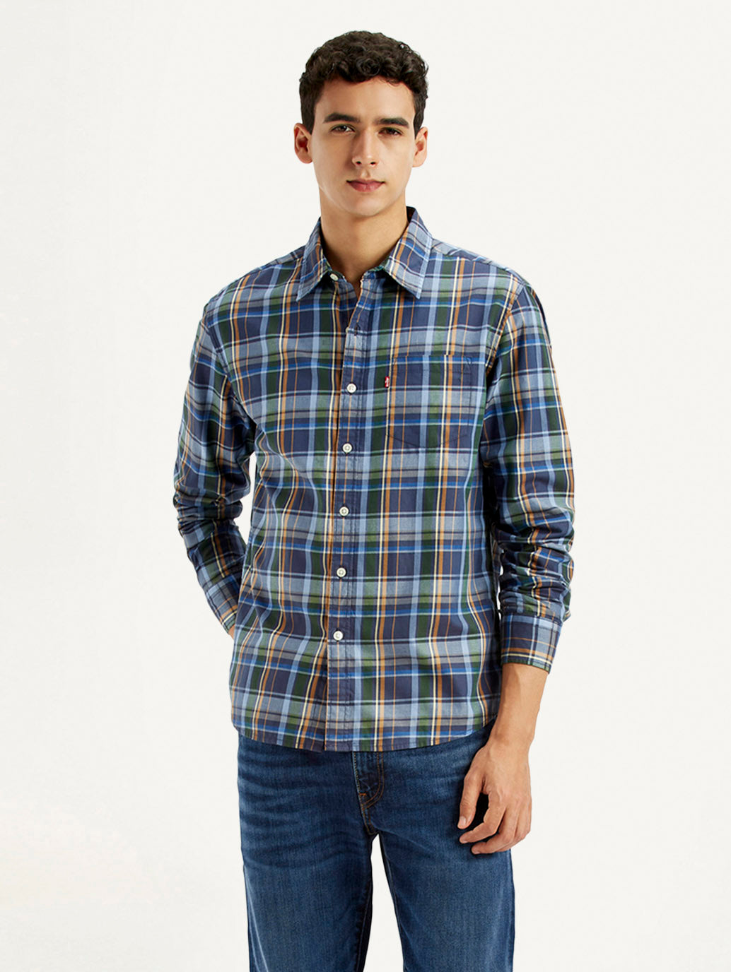 Men's Plaid Multi Color Slim Fit Shirt - Styleshot View