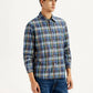 Men's Plaid Multi Color Slim Fit Shirt - Side View