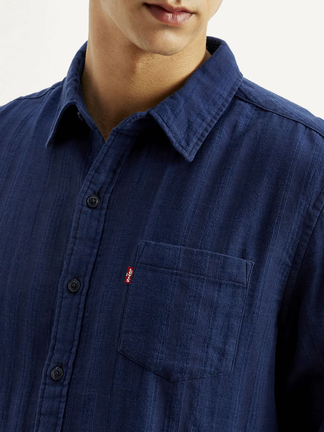 Men's Solid Slim Fit Shirt - Detail View