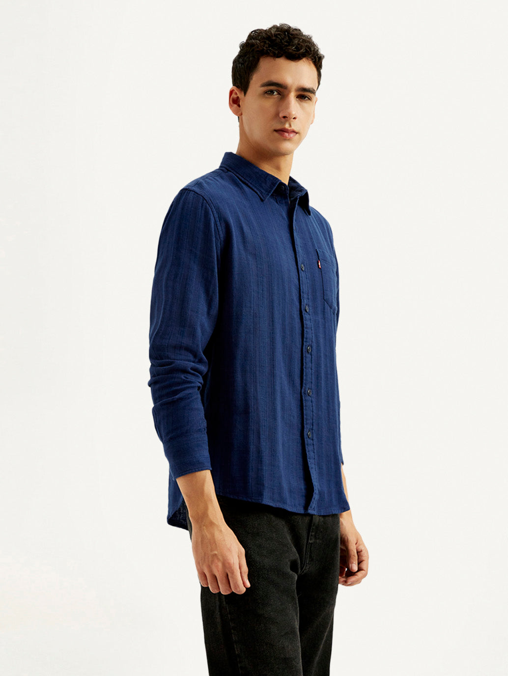 Men's Solid Slim Fit Shirt - Side View