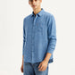 Men's Self Design Blue Slim Fit Shirt - Styleshot View