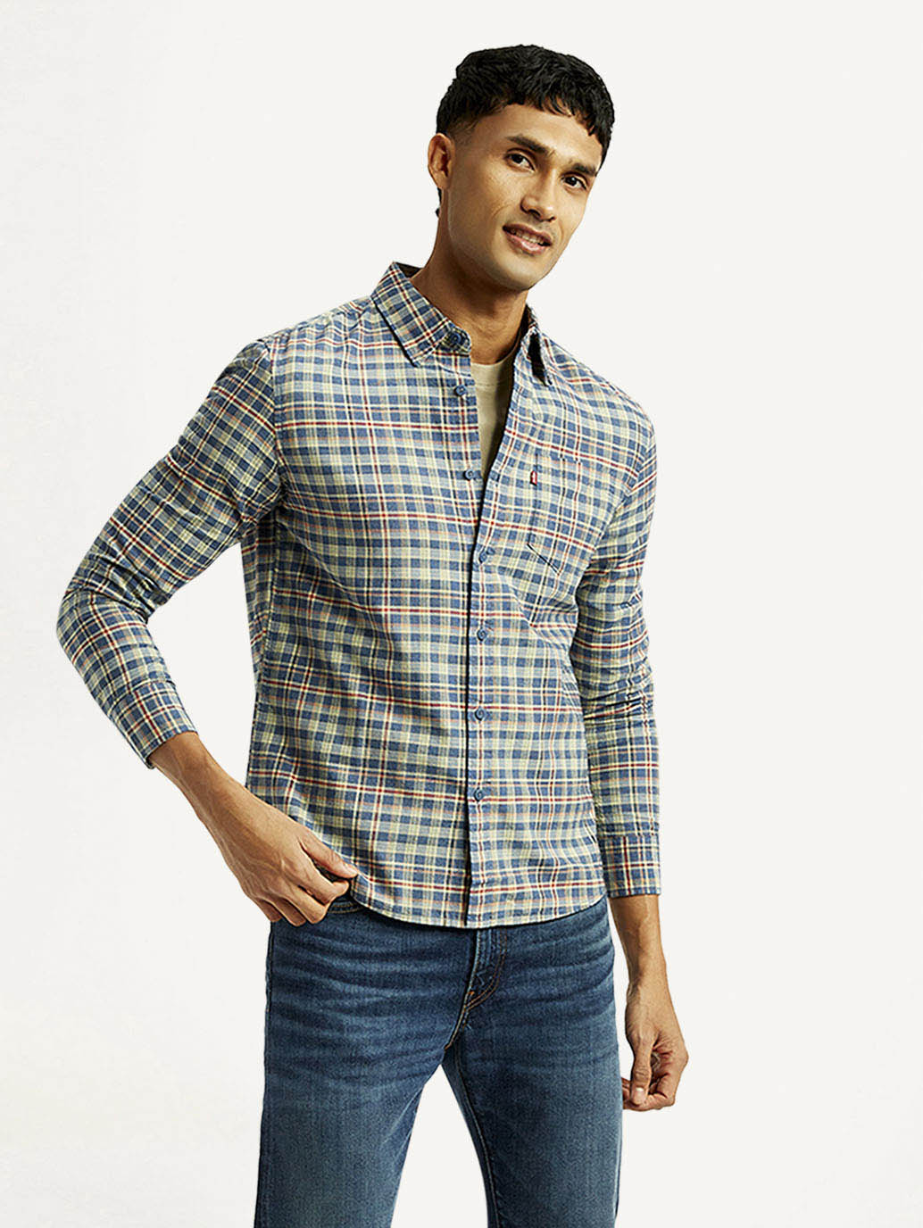 Men's Checkered Slim Fit Shirt - Styleshot View