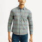Men's Checkered Slim Fit Shirt - Front View