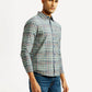 Men's Checkered Slim Fit Shirt - Side View