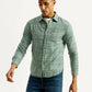 Men's Checkered Green Slim Fit Shirt - Styleshot View