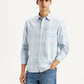 Men's Plaid Light Blue Slim Fit Shirt - Styleshot View