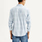 Men's Plaid Light Blue Slim Fit Shirt - Back View