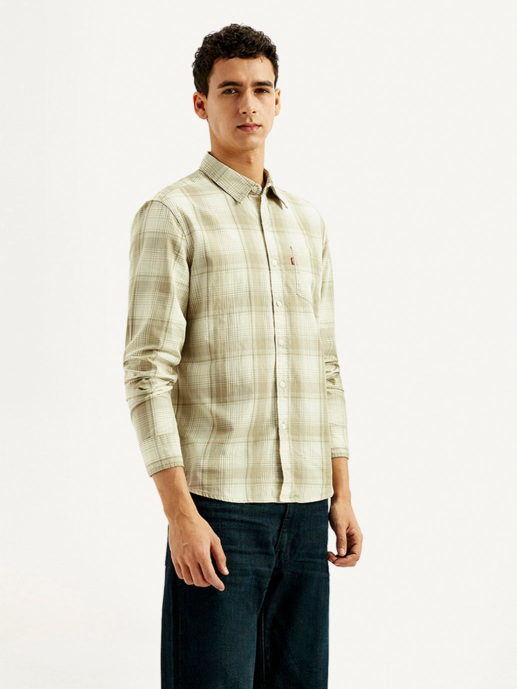 Men's Plaid Slim Fit Shirt - Side View
