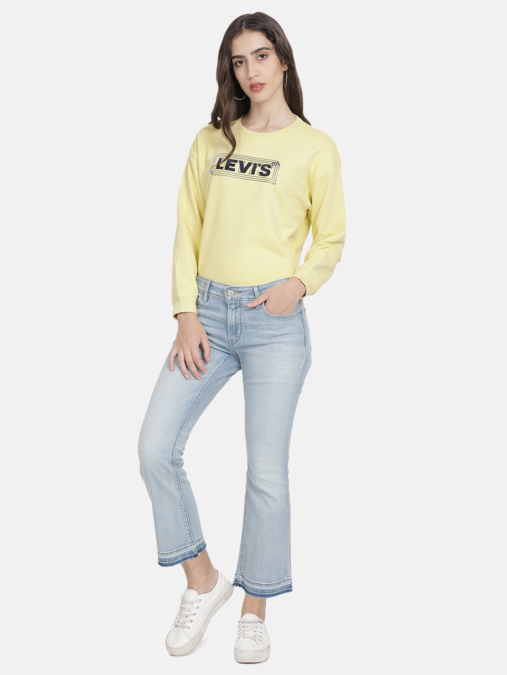 Women's 715 Blue Flared Fit Mid Rise Jeans