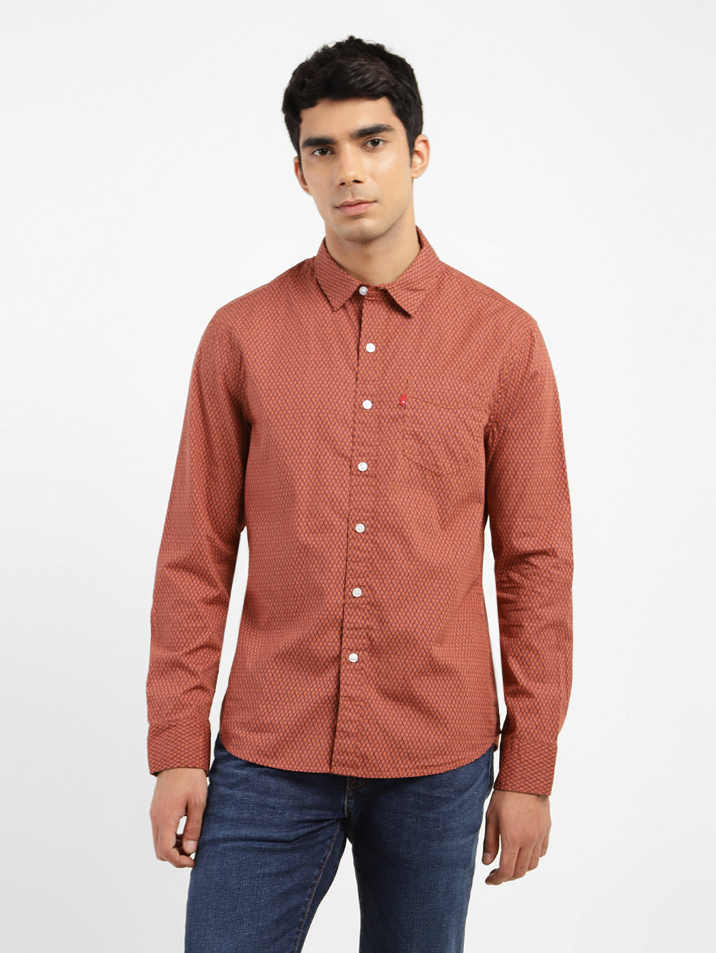 Men's Geometric Print Slim Fit Shirt