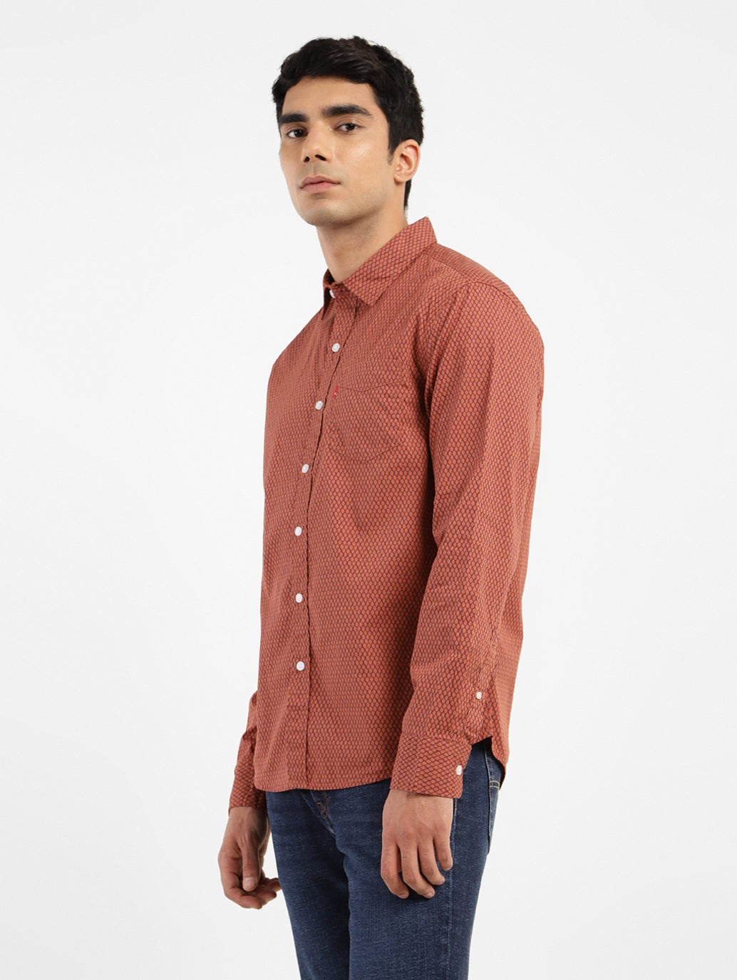 Men's Geometric Print Slim Fit Shirt