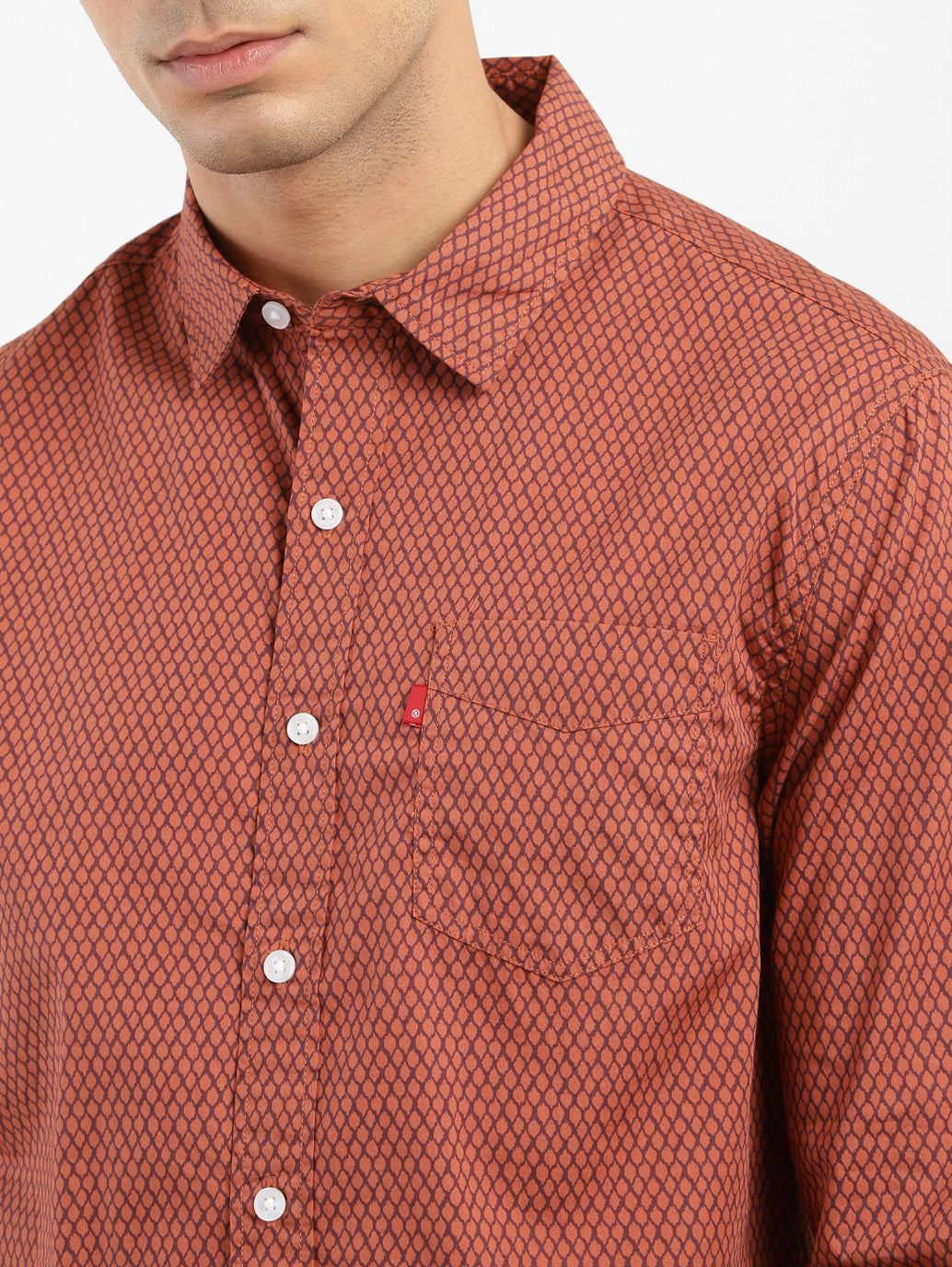 Men's Geometric Print Slim Fit Shirt