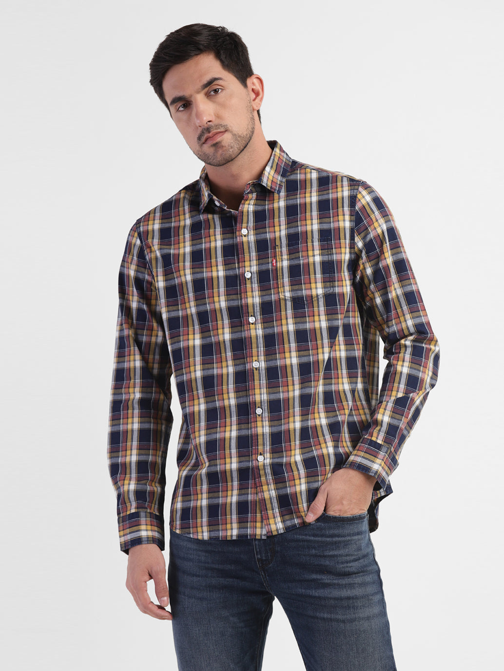 Men's Checkered Spread Collar Shirt – Levis India Store