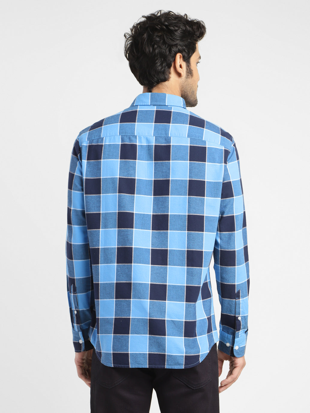 Men's Checkered Spread Collar Shirt