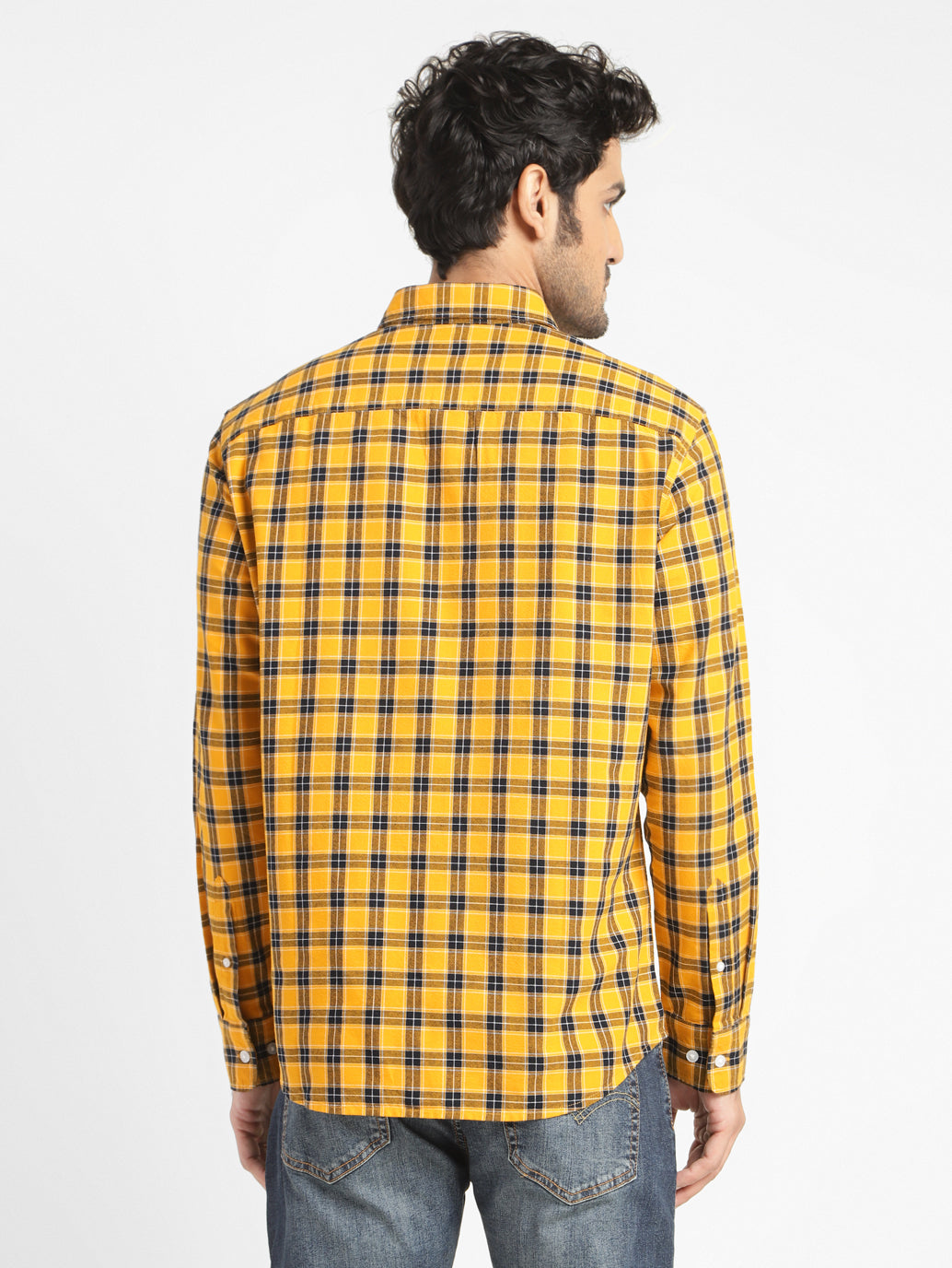 Men's Checkered Spread Collar Shirt