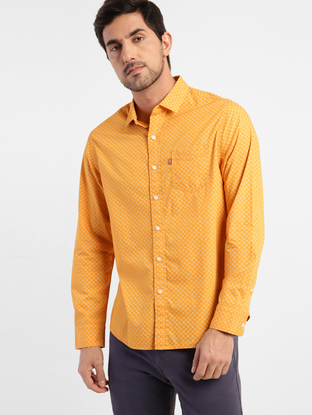 Men's Geometric Print Slim Fit Shirt