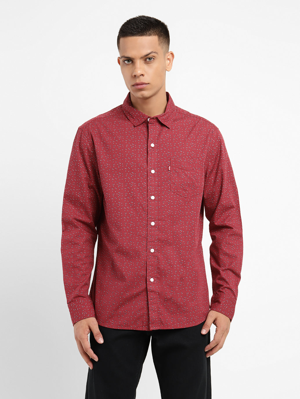 Men's Geometric Print Slim Fit Shirt