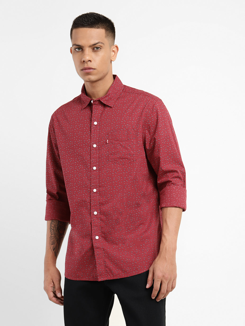 Men's Geometric Print Slim Fit Shirt